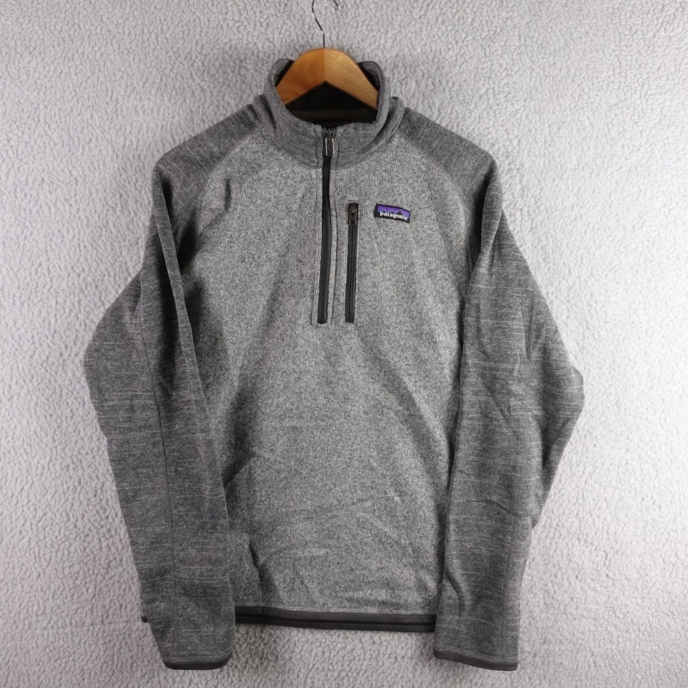 Patagonia Mens Better Sweater 1/4 Zip Fleece Pullover Gray Heather Size M